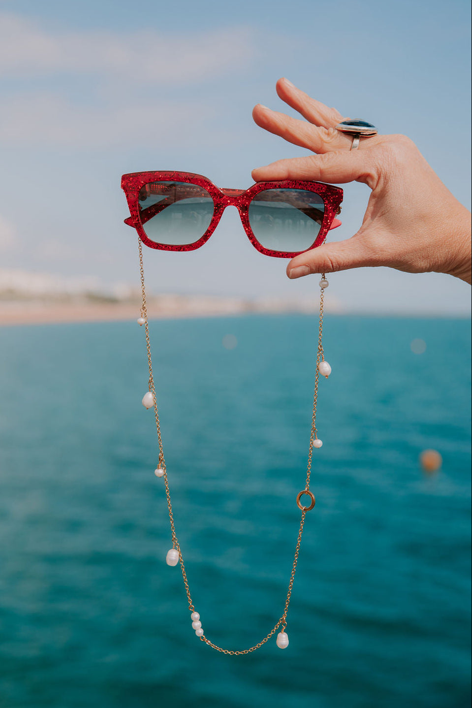 Pearl Sunglasses Chain Necklace