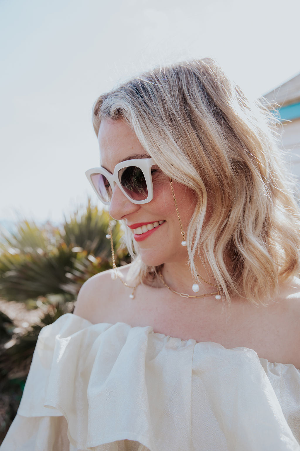 Pearl Sunglasses Chain Necklace