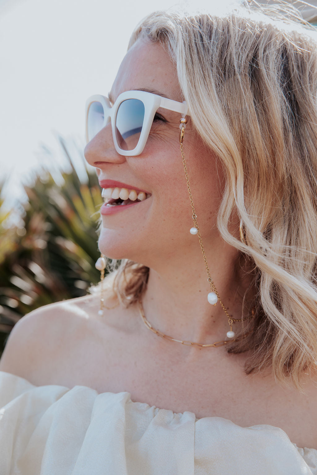 Pearl Sunglasses Chain Necklace